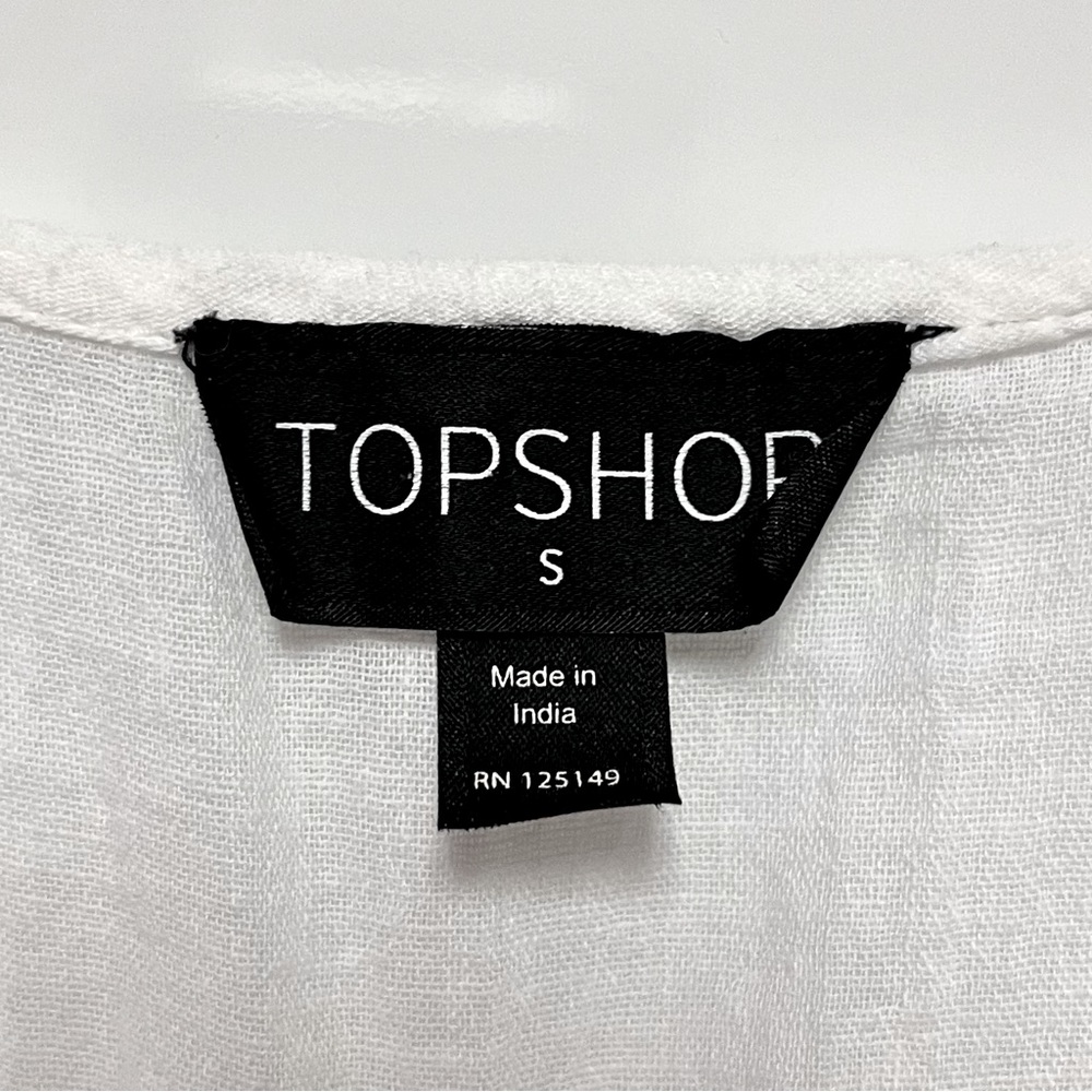 Topshop White Embroidered Bohemian Cotton Romper Jumper Size Small 4/6 - Picture 10 of 10